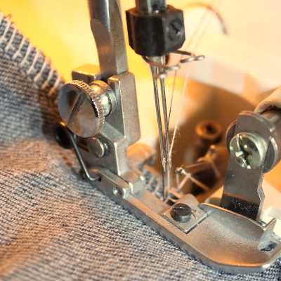 Photo of overlocking in progress